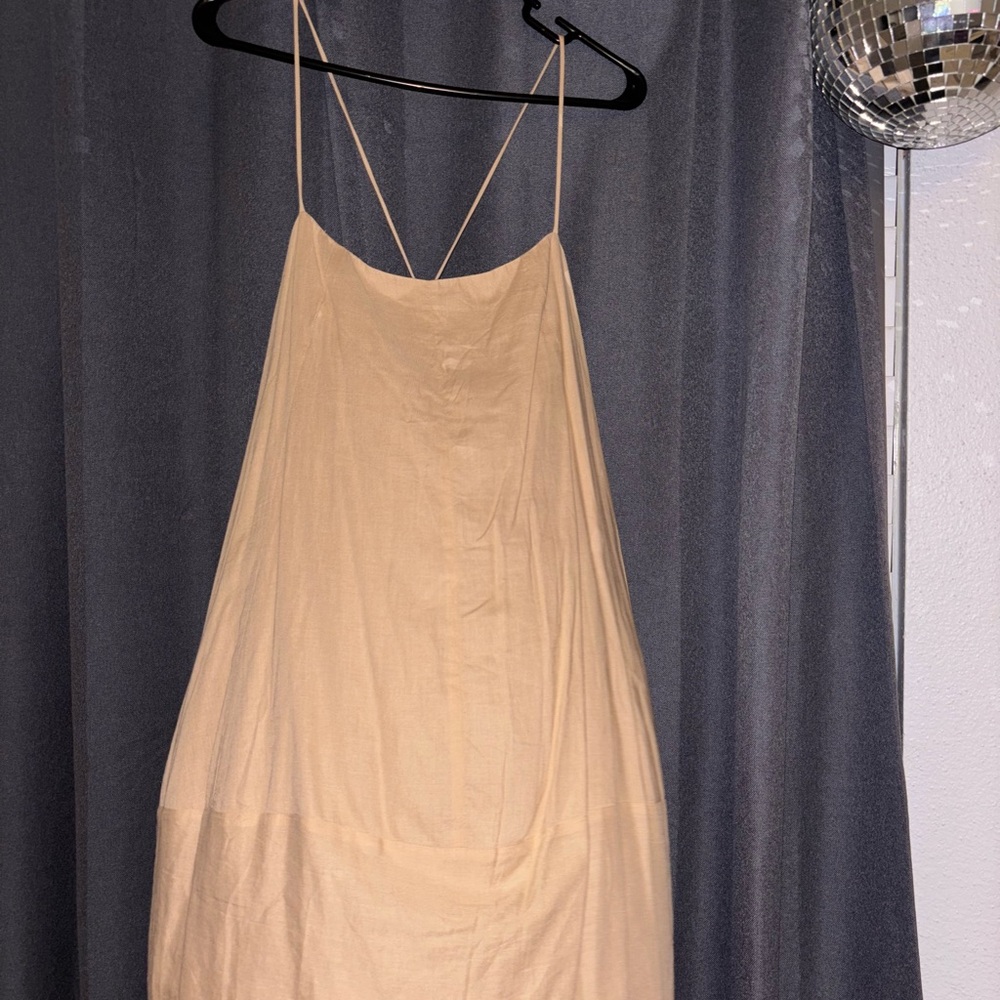 Elegant Cream Spaghetti Strap Dress